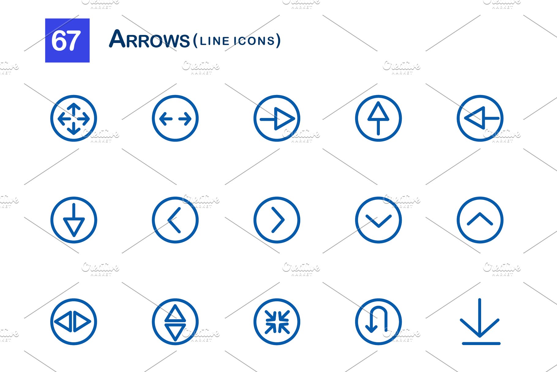 箭头图标素材 67 Arrows Line Icons #9