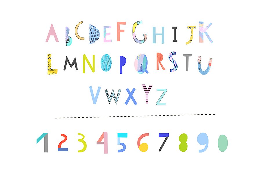 婴儿主题有趣矢量插图素材Paper CUT Alphabet