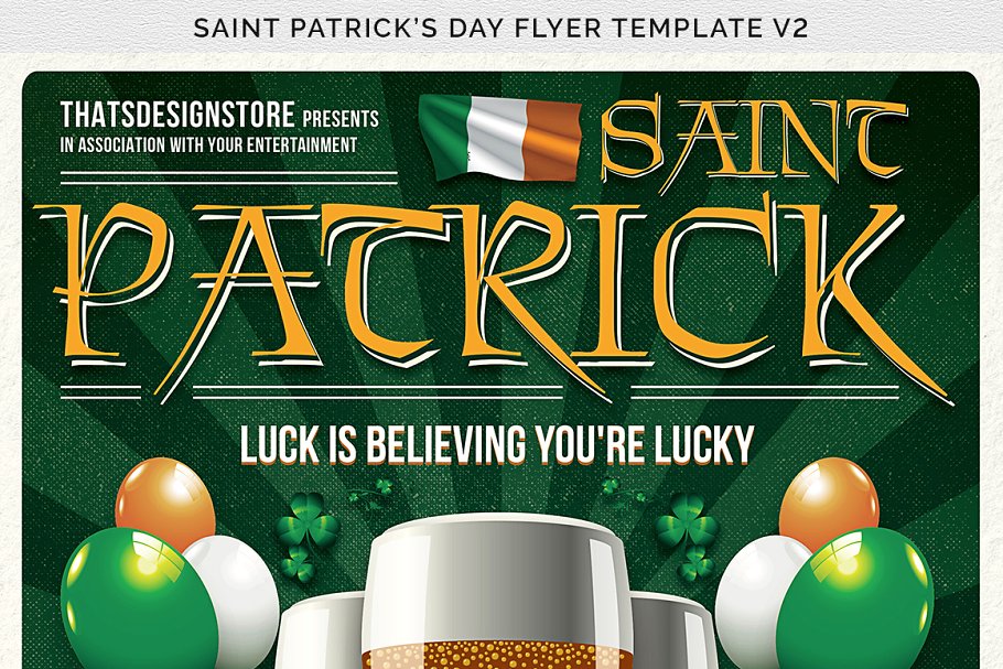 圣帕特里克节传单海报模板 Saint Patricks Da