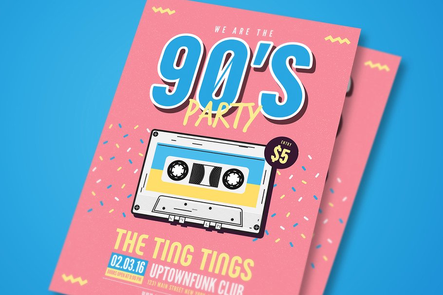 90年代音乐海报模板 90’s Music Party #9