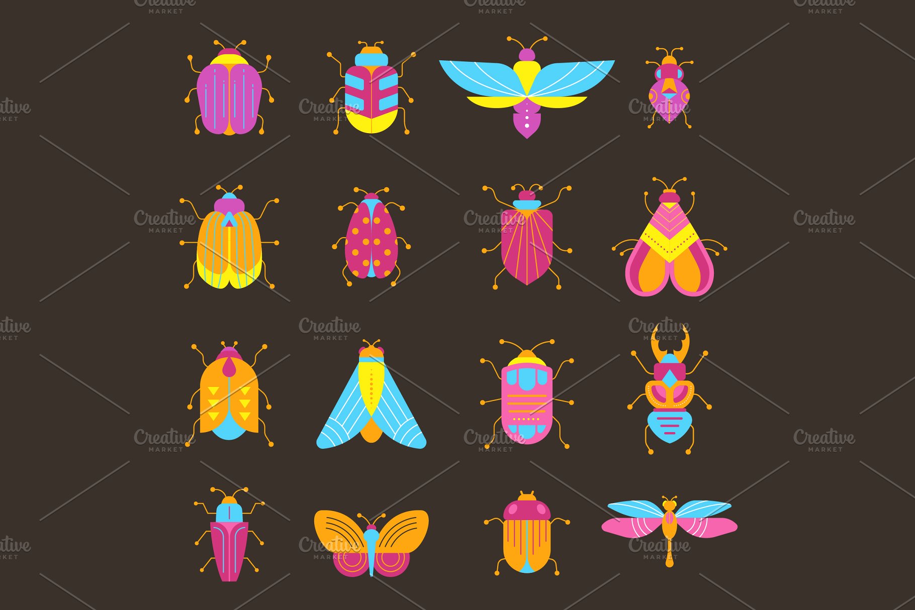 昆虫图形设计合集 Bugs and insects coll