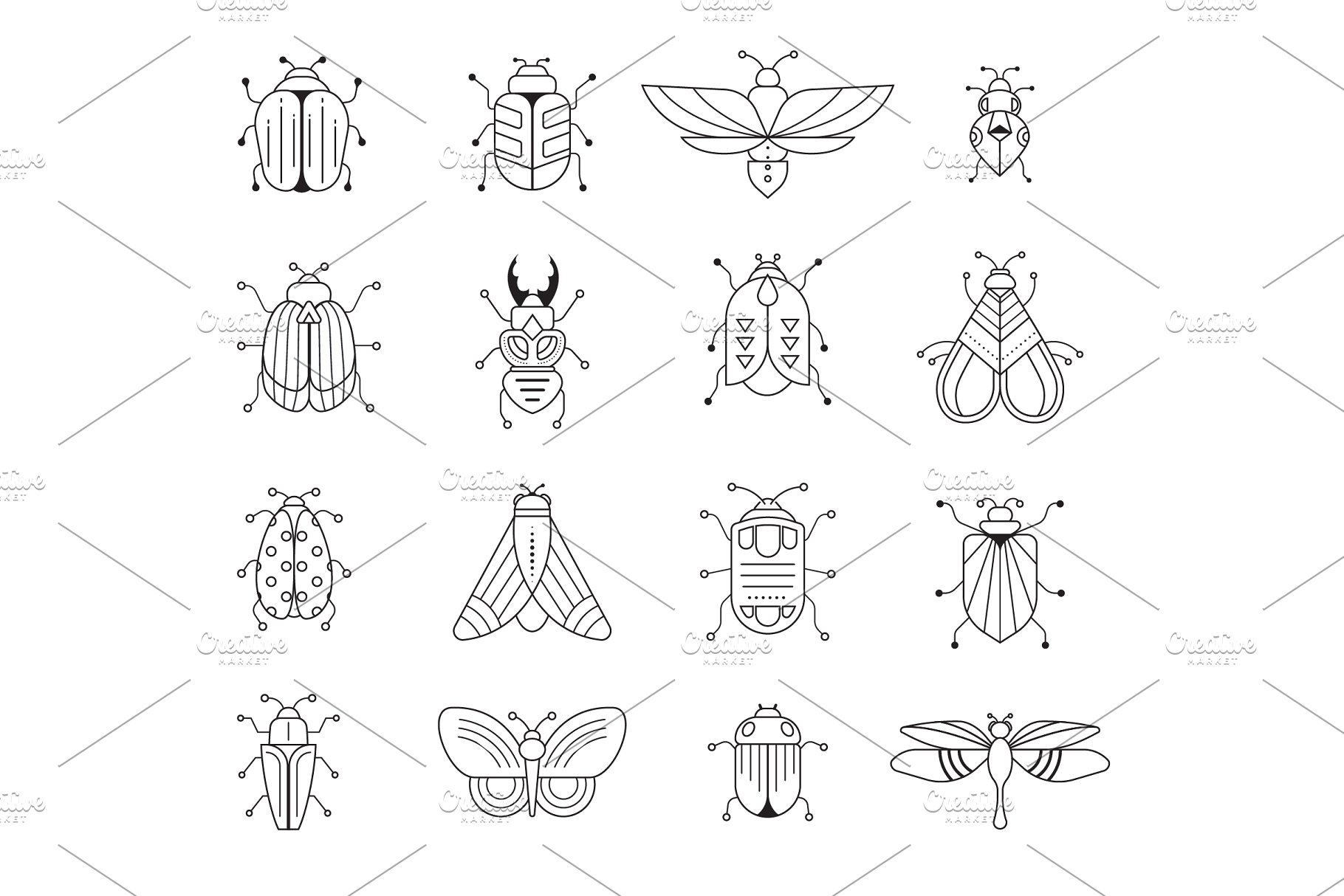 昆虫图形设计合集 Bugs and insects coll