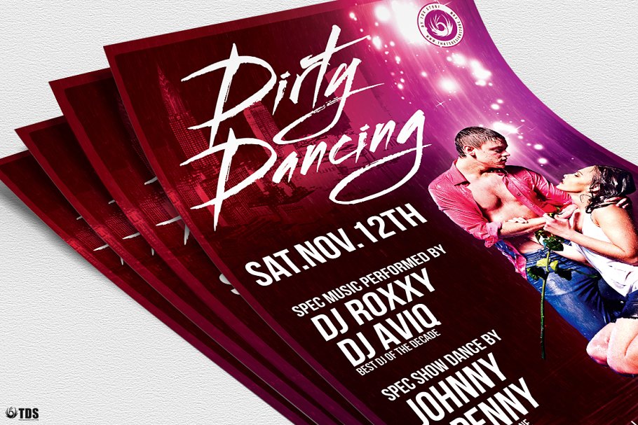 舞蹈宣传海报模板 Dirty Dancing Flyer #