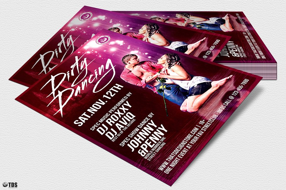 舞蹈宣传海报模板 Dirty Dancing Flyer #