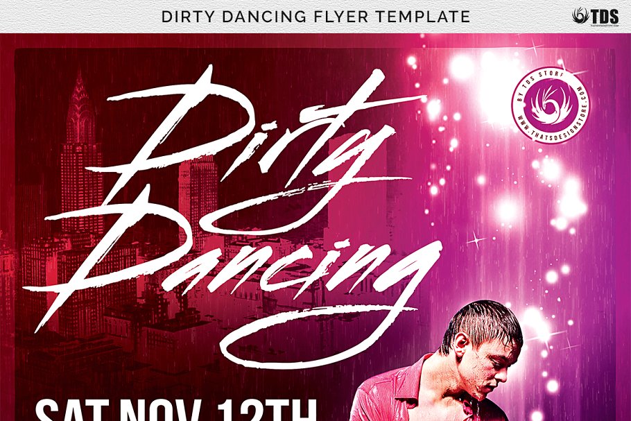 舞蹈宣传海报模板 Dirty Dancing Flyer #