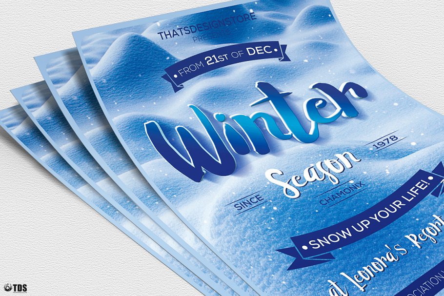 冬季主题海报模板 Winter Season Flyer #