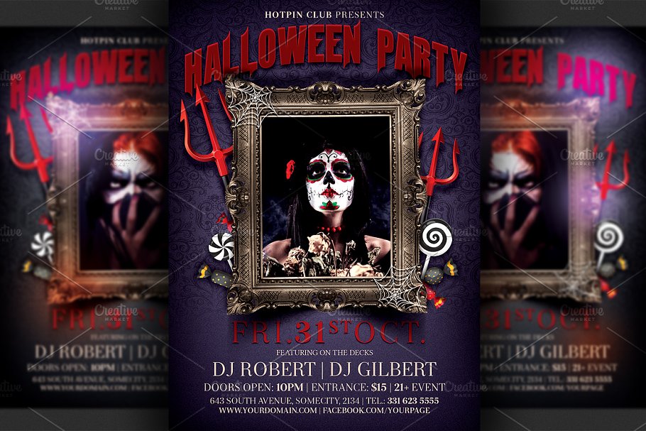 万圣节海报模板 Halloween Party Flyer