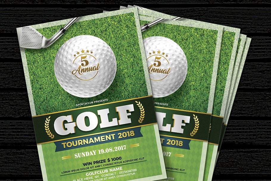 高尔夫活动比赛主题海报 Golf Flyer #132647