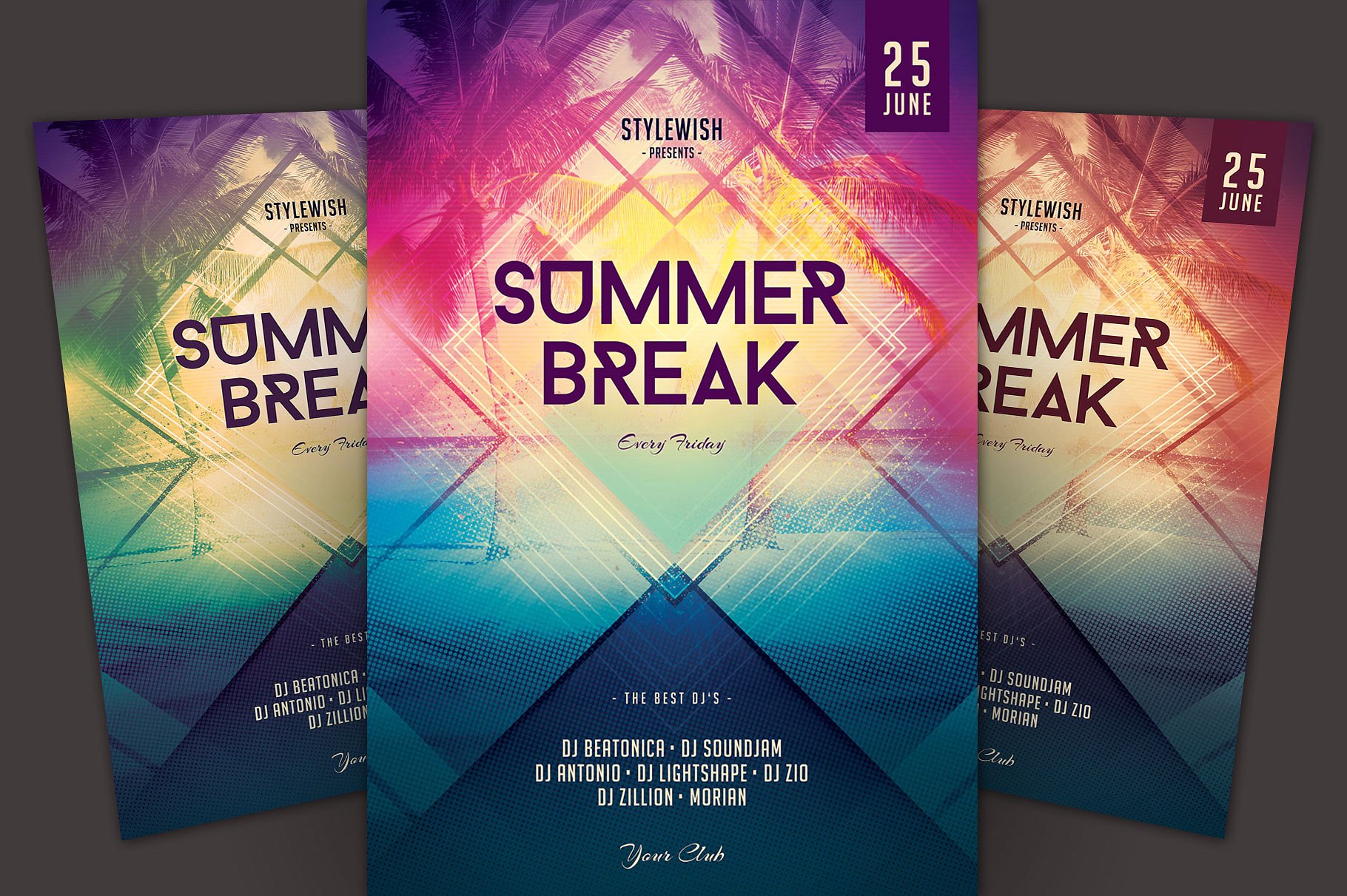 暑假传单海报模板 Summer Break Flyer Te