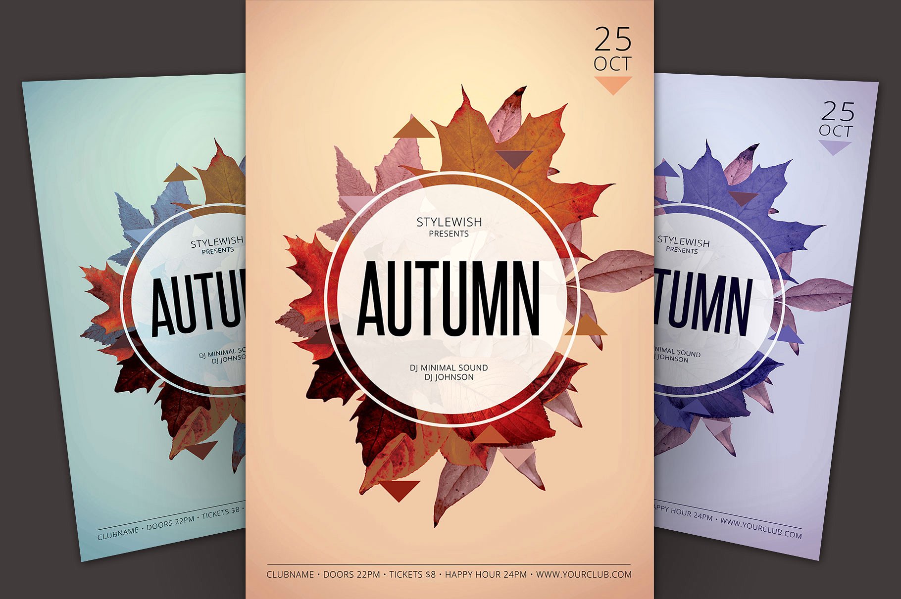 秋季海报模板 Autumn Flyer Template #