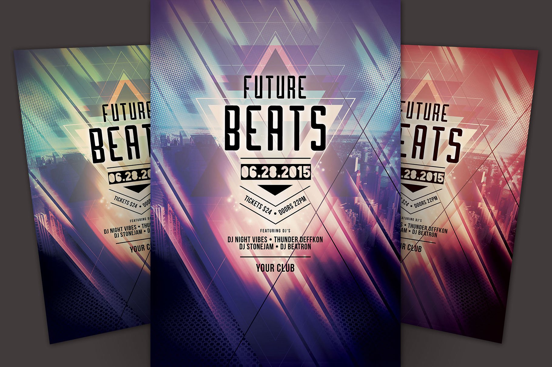 未来节拍传单海报模板 Future Beats Flyer