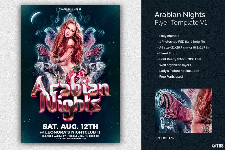阿拉伯之夜传单海报 Arabian Nights Flyer