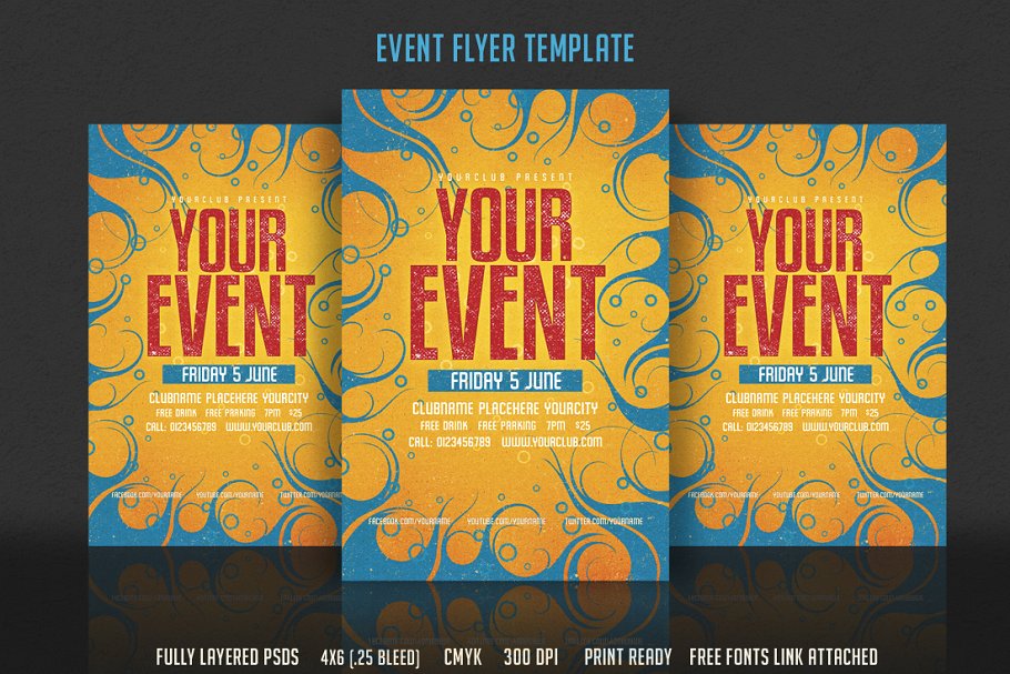 大事件海报模板 Event Flyer Template #