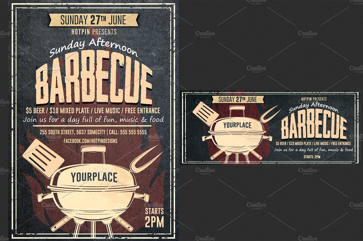 BBQ烧烤海报模版 Barbecue-BBQ Flyer T