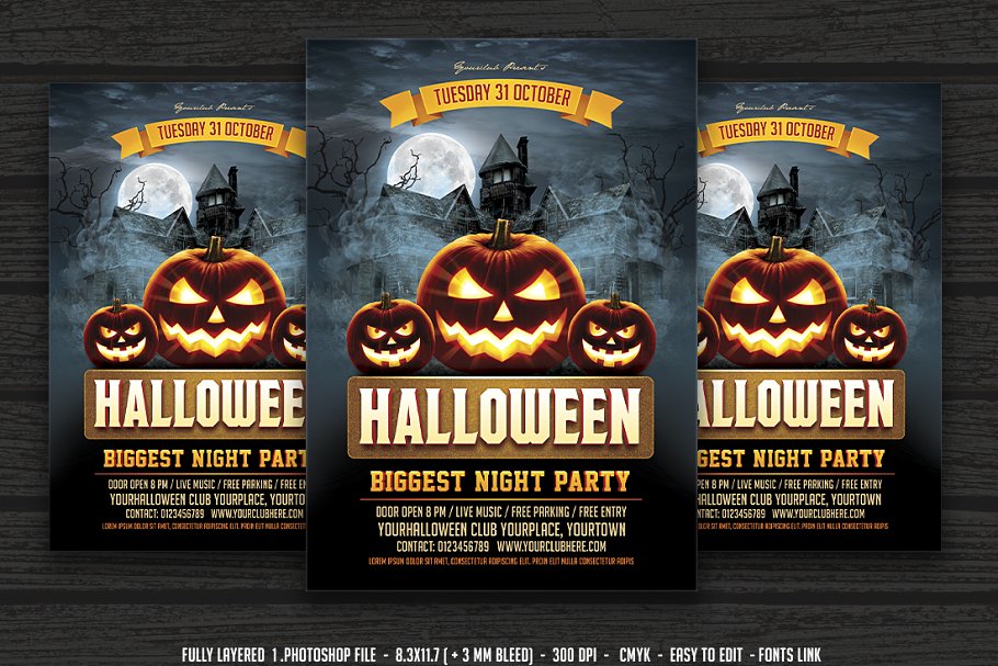 万圣节海报模板 Halloween Flyer #13209