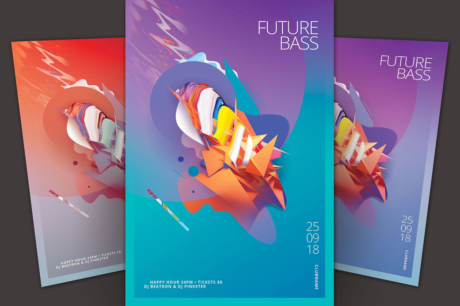低音科幻未来海报模板 Future Bass Flyer T