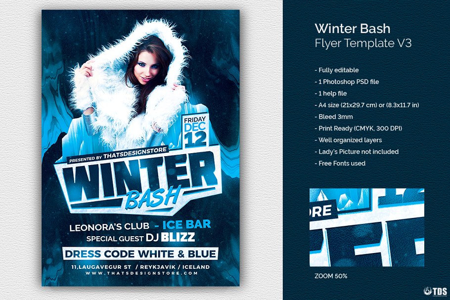 冬季海报模板3 Winter Bash Flyer #130