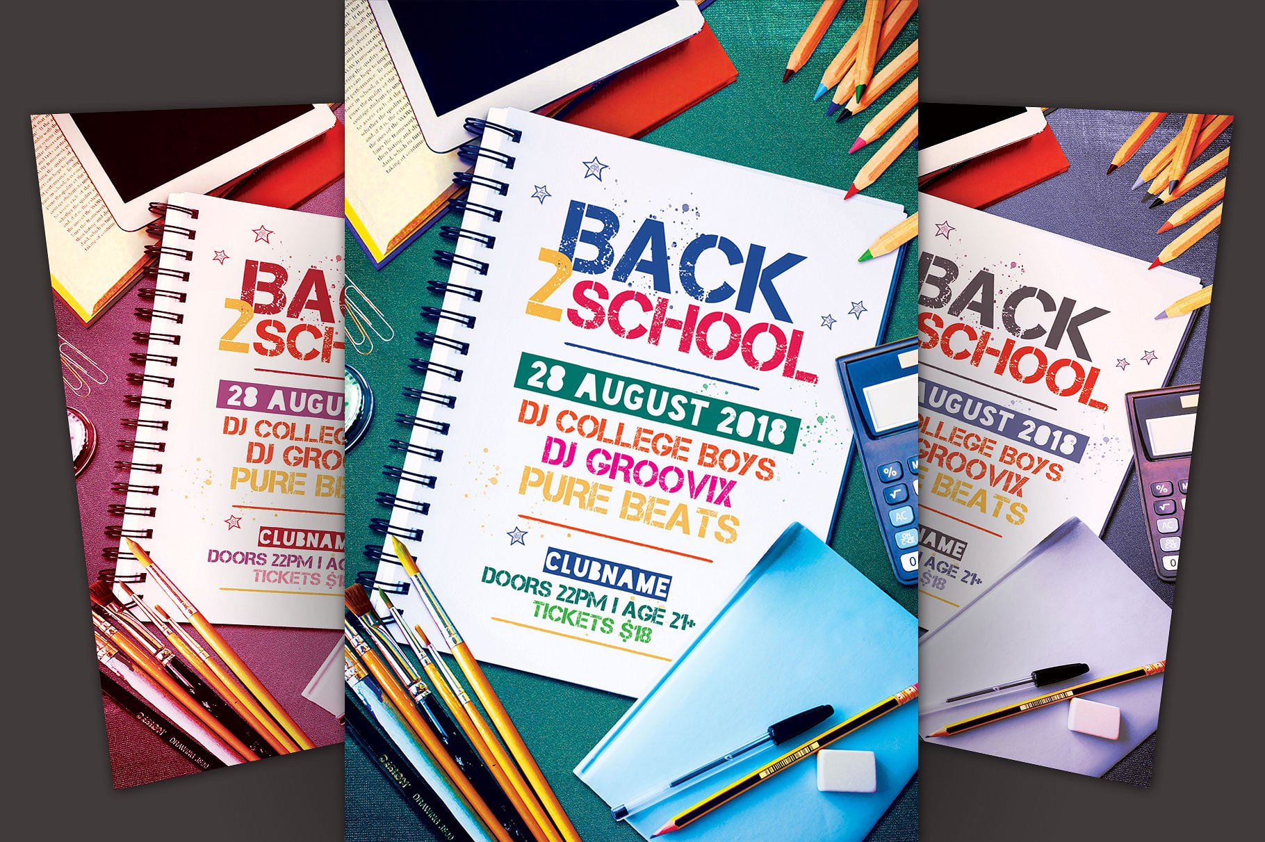 返校海报模板 Back to School Flyer Te