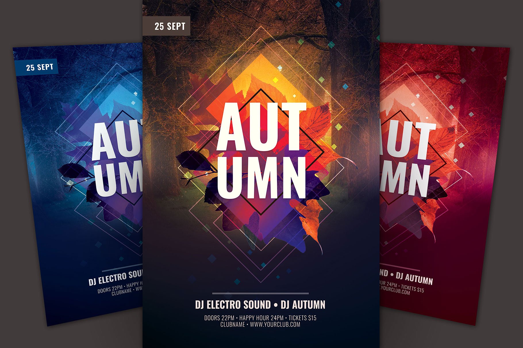 秋天海报模板 Autumn Flyer Template #