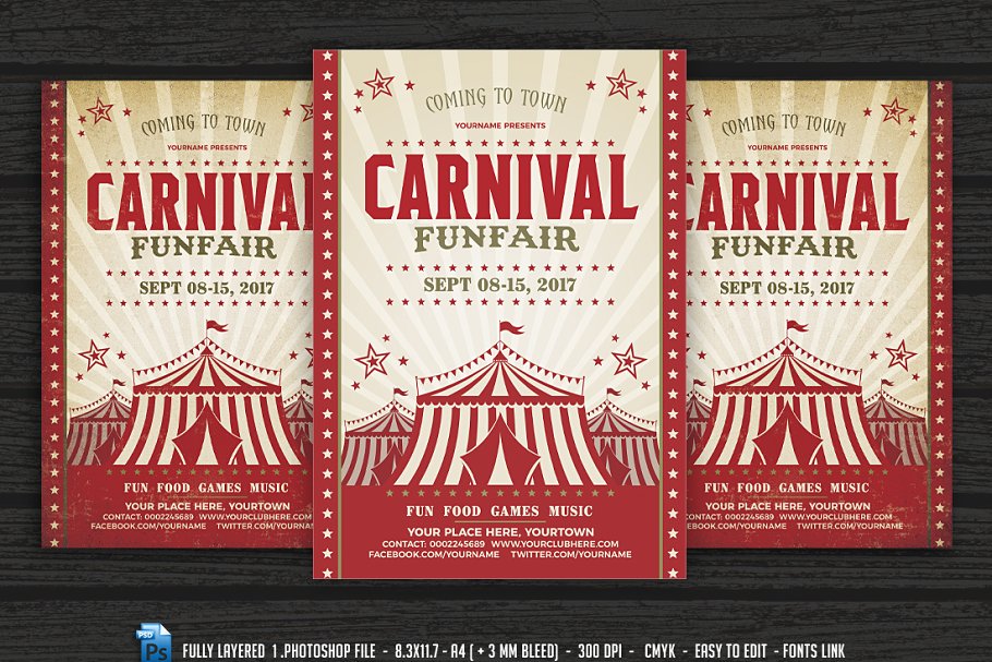 马戏团海报模板 Carnival &amp;