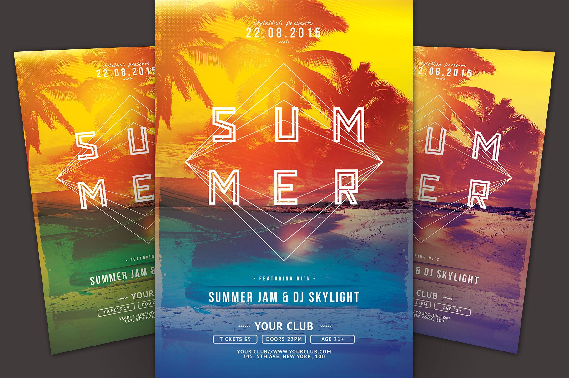 夏天宣传单模板 Summer Flyer Template