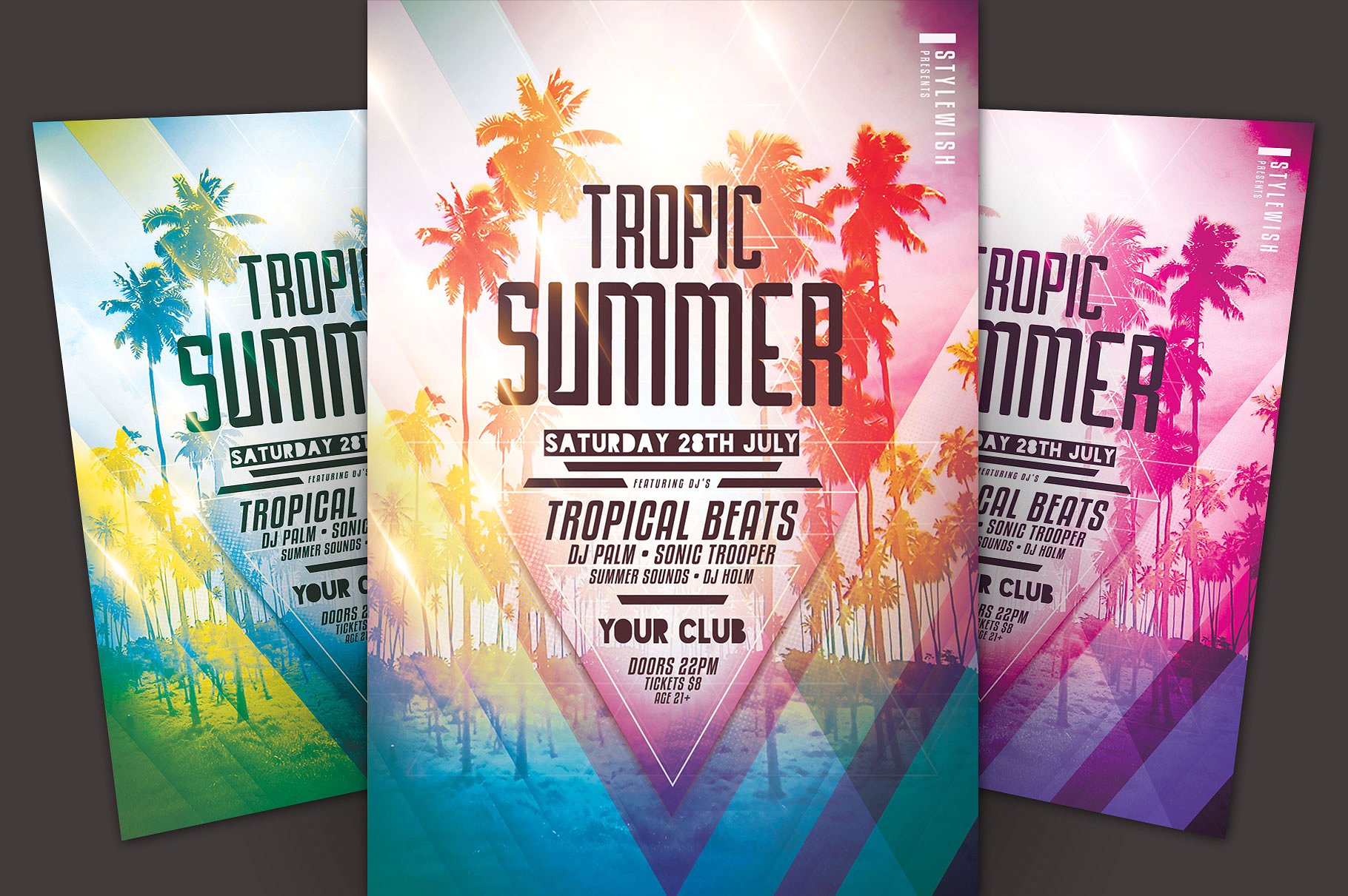 热带夏天海报模板 Tropic Summer Flyer T