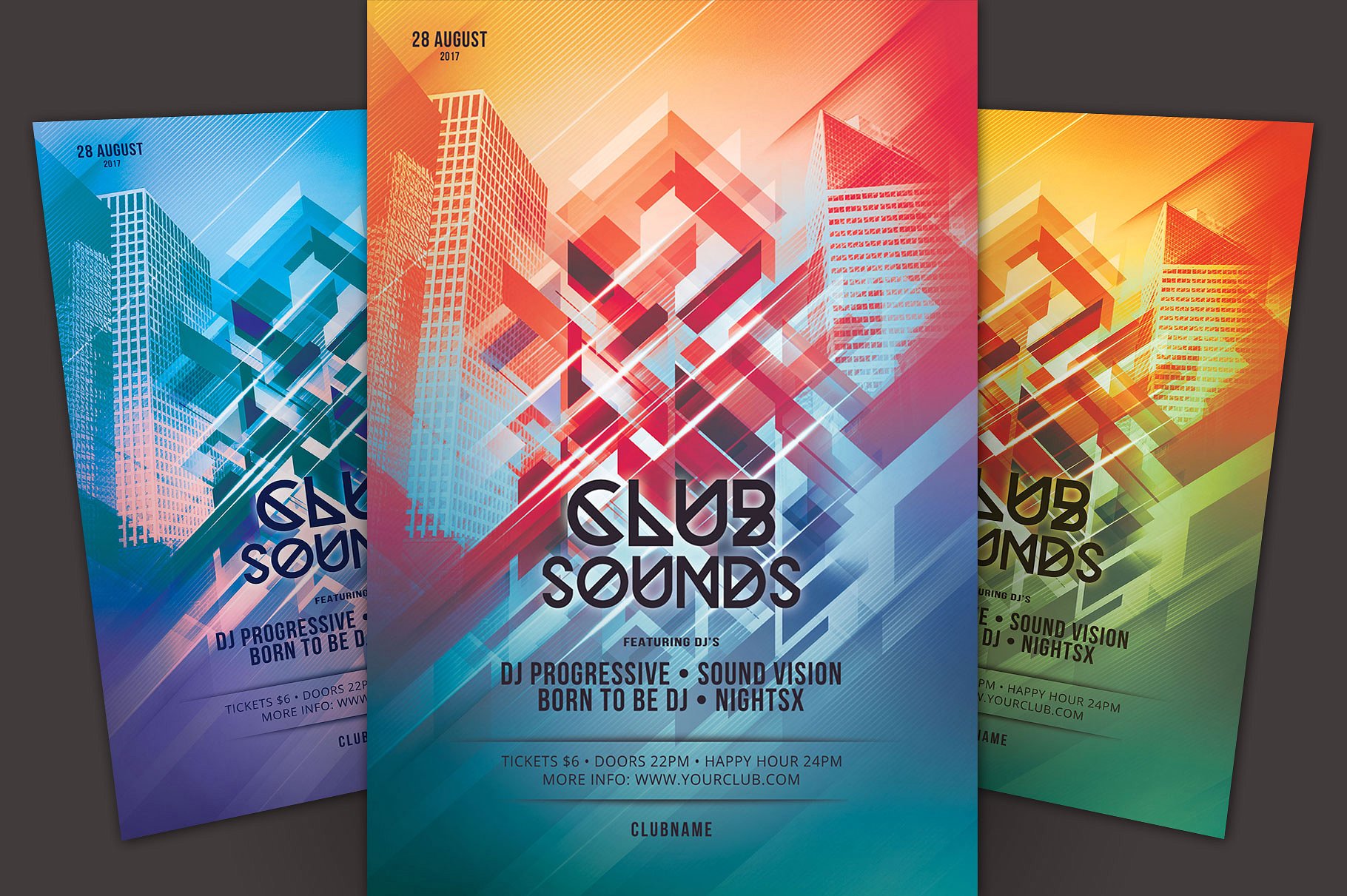 俱乐部音乐海报模板 Club Sounds Flyer Te