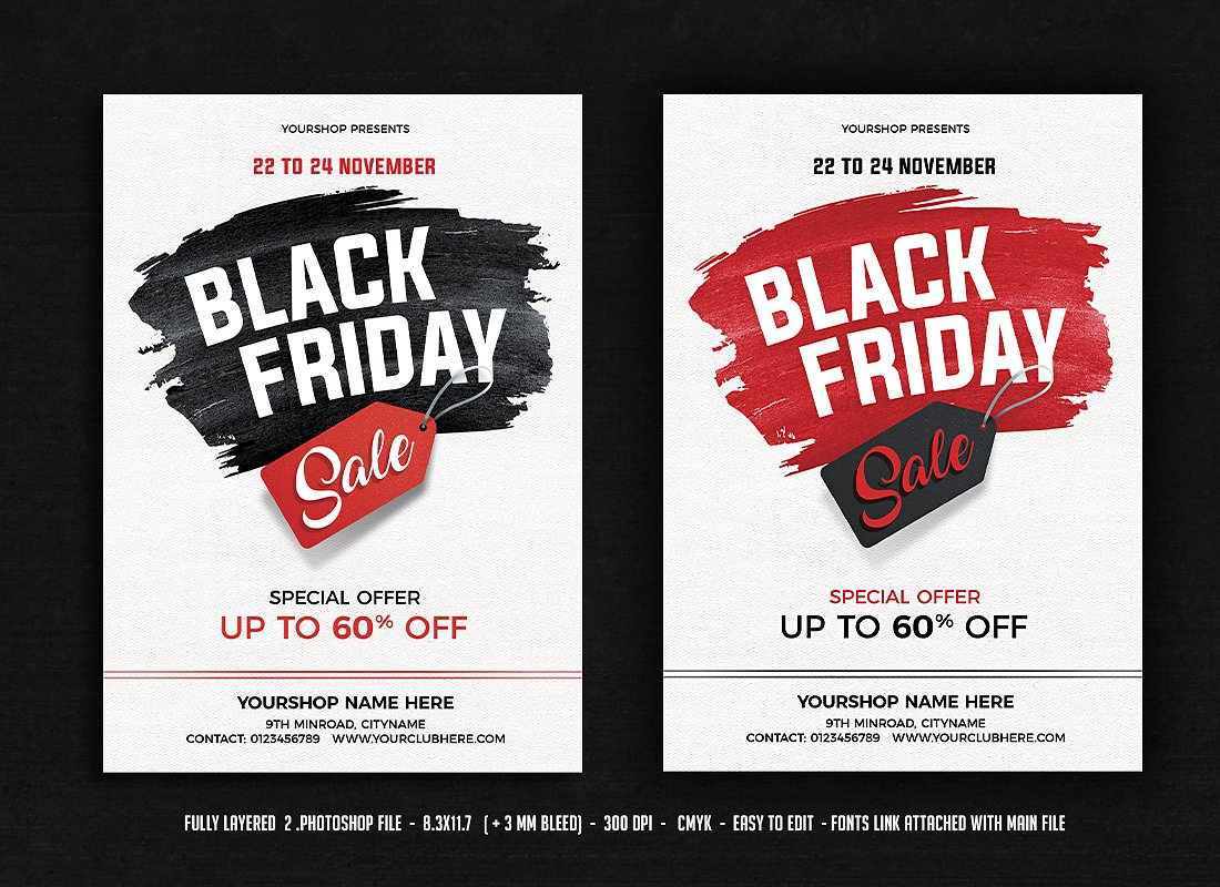 黑五节日活动海报模板 Black Friday Flyer