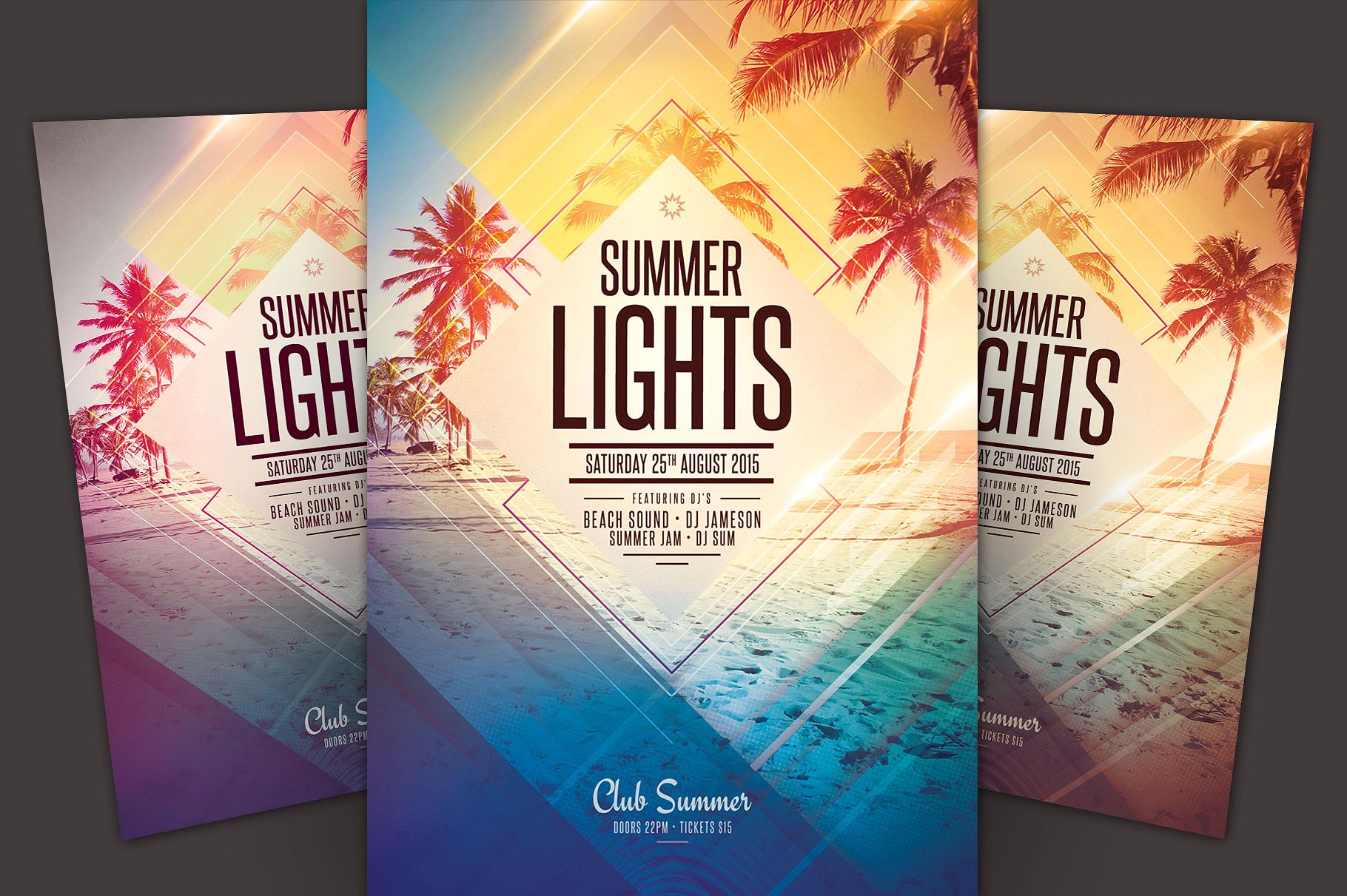 夏季光线传单模板 Summer Lights Flyer T