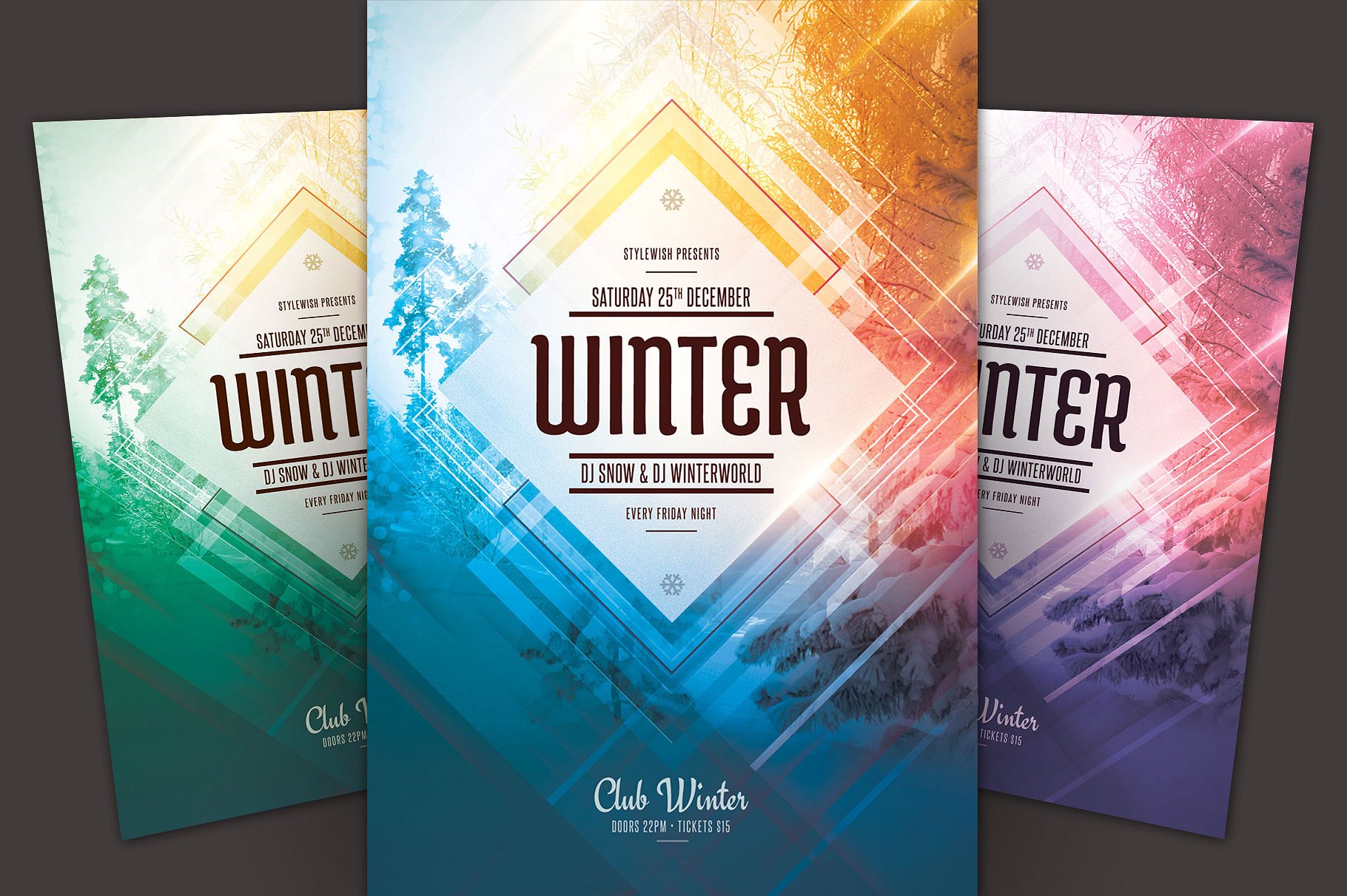 夏季海报模板 Winter Flyer Template #