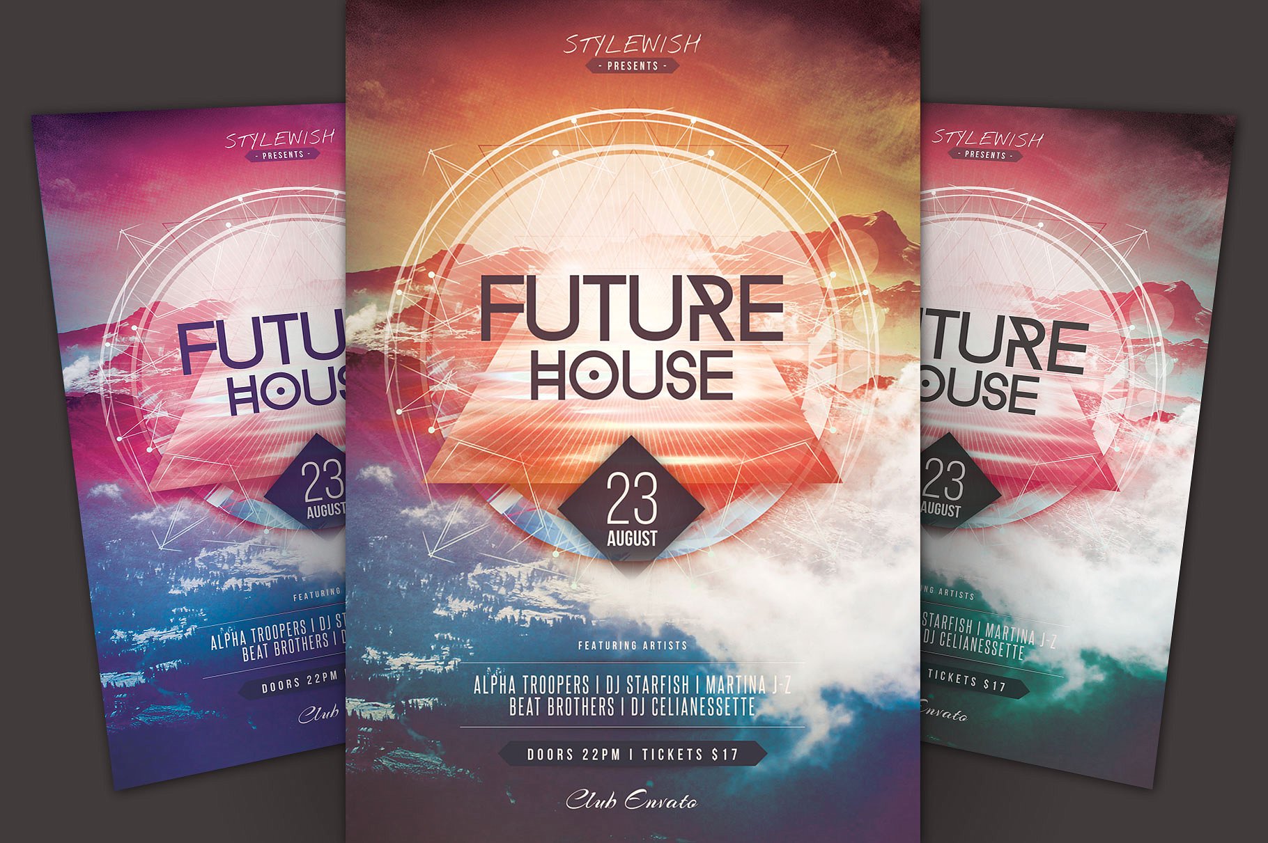 未来音乐盛会海报模板 Future House Flyer