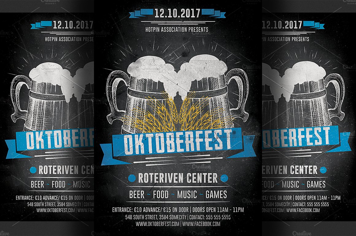 啤酒节宣传单模板 Oktoberfest Flyer Tem