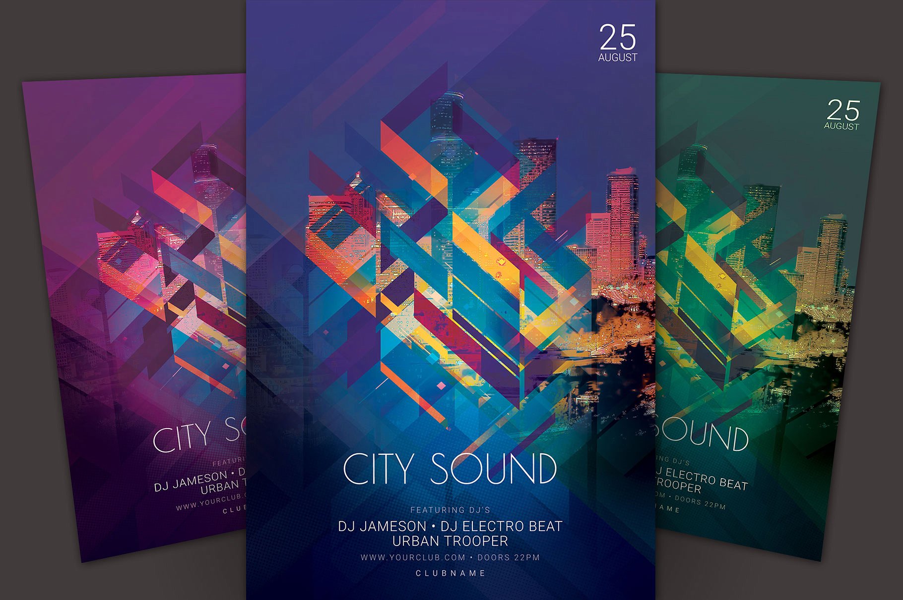 城市音乐海报模板 City Sound Flyer Temp