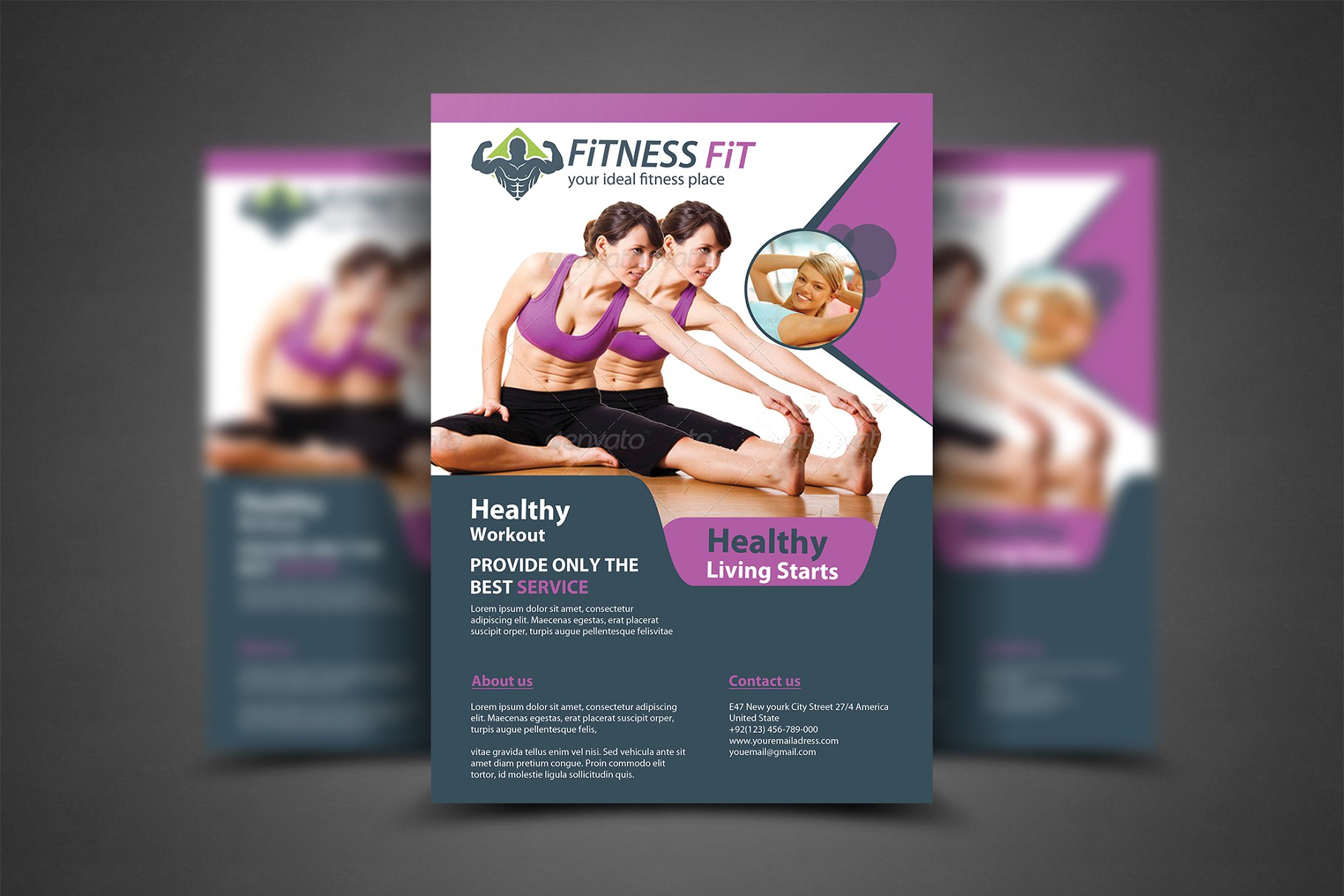 健身传单模板 Fitness Flyer Print Tem