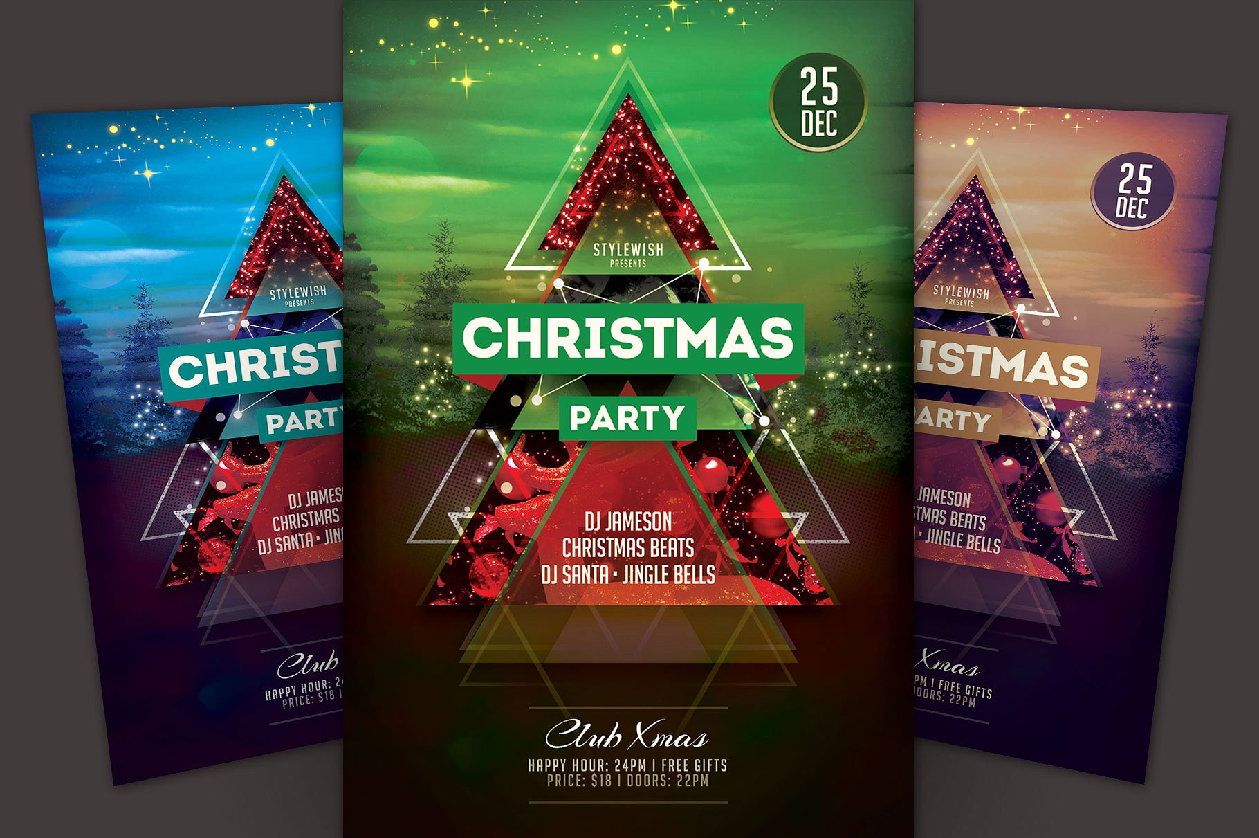 圣诞派对传单模板 Christmas Party Flyer