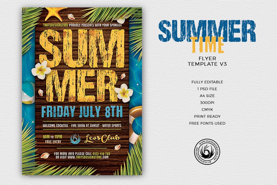 夏天氛围海报模板 Summer Vibe Flyer Tem