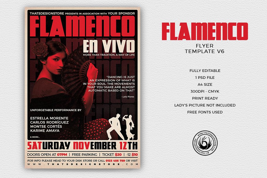 古普赛海报模板6 Flamenco Flyer #1321