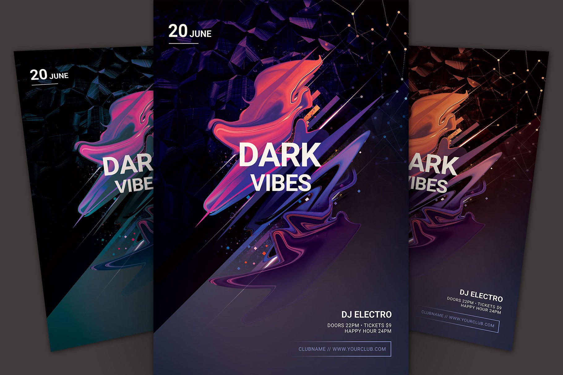 酷炫黑暗Vibes传单模板 Dark Vibes Flyer