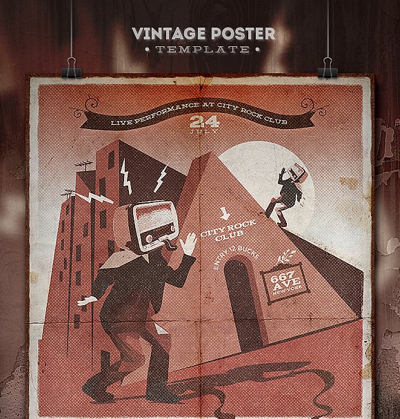 复古海报模板 Vintage Poster #133435