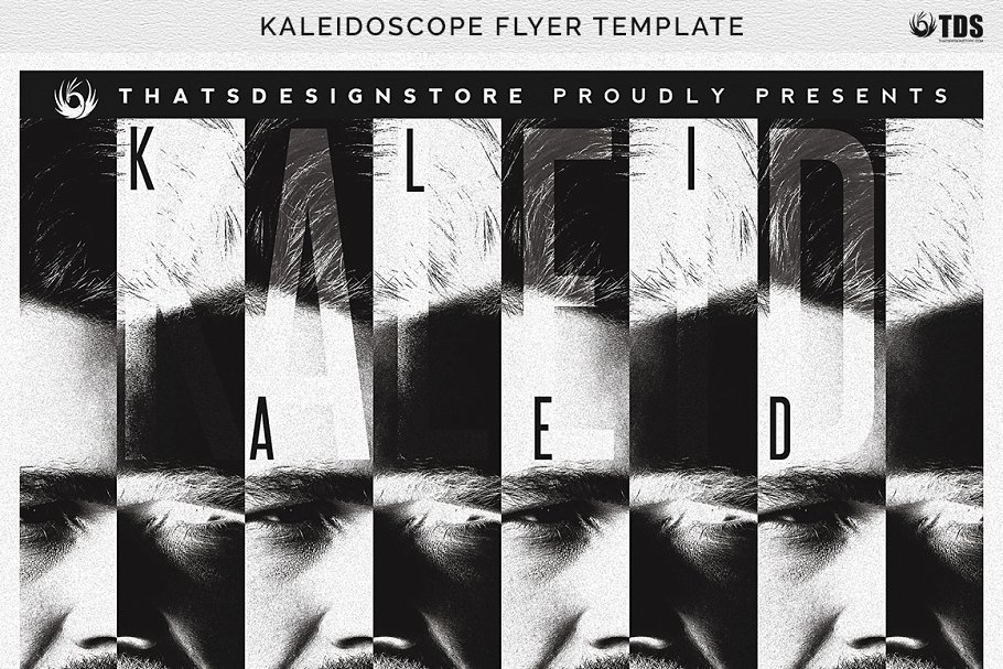 黑白电影海报PSD模板 Kaleidoscope Flyer