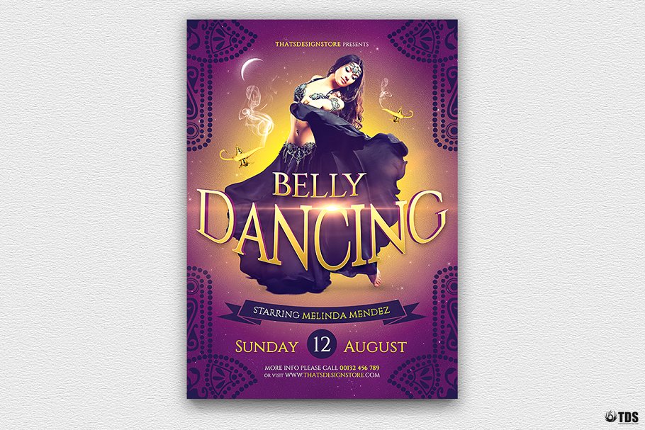 肚皮舞传单PSD模板 Belly Dancing Flyer