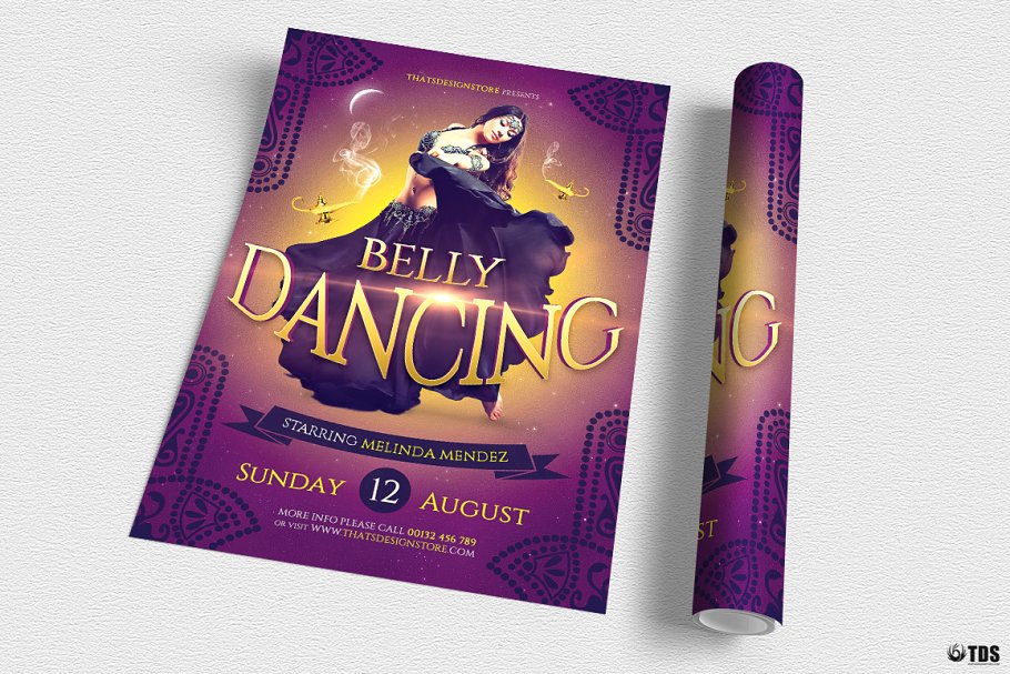 肚皮舞传单PSD模板 Belly Dancing Flyer