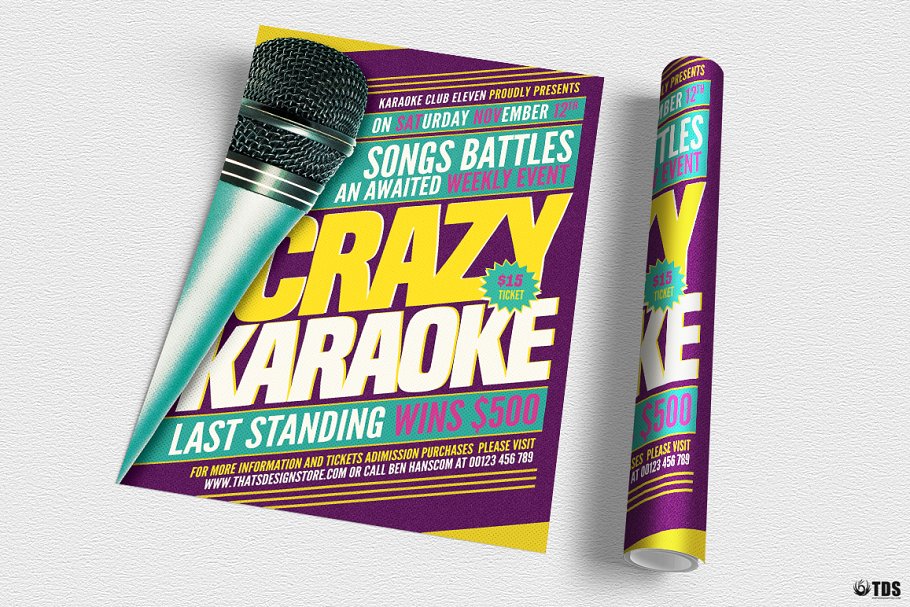 卡拉ok传单PSD模板 V7 Karaoke Flyer