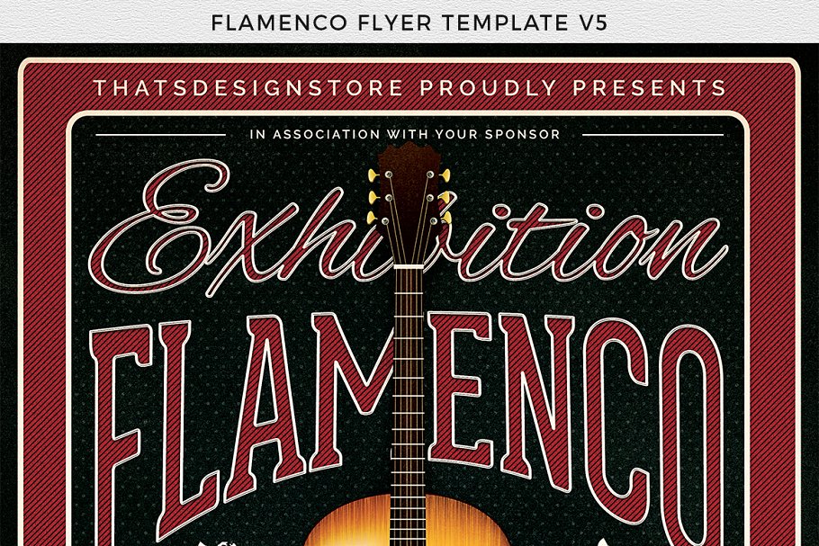 吉他音乐海报模板v5 Flamenco Flyer #128