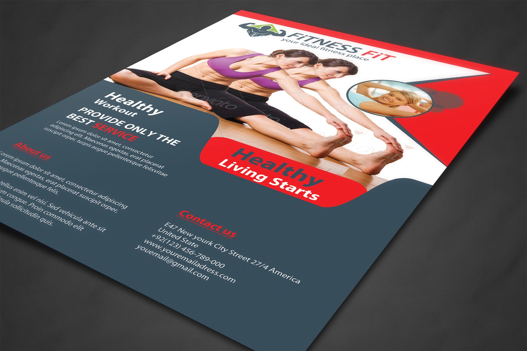 健身传单模板 Fitness Flyer Print Tem