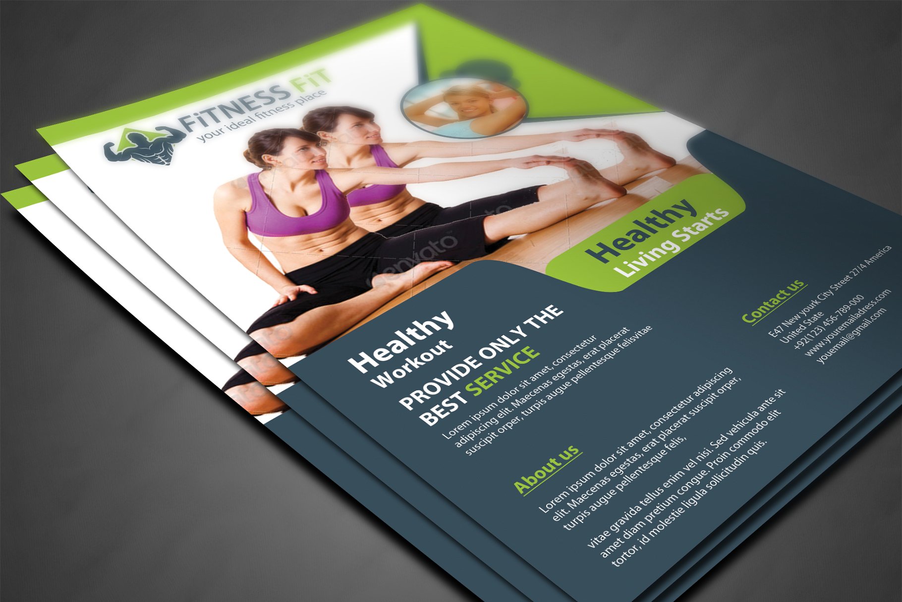 健身传单模板 Fitness Flyer Print Tem