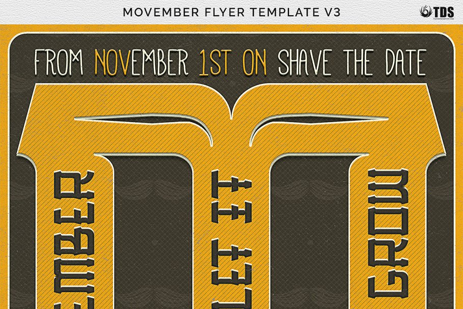 胡子月海报模板 Movember Flyer #130002