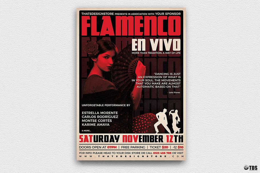 古普赛海报模板6 Flamenco Flyer #1321