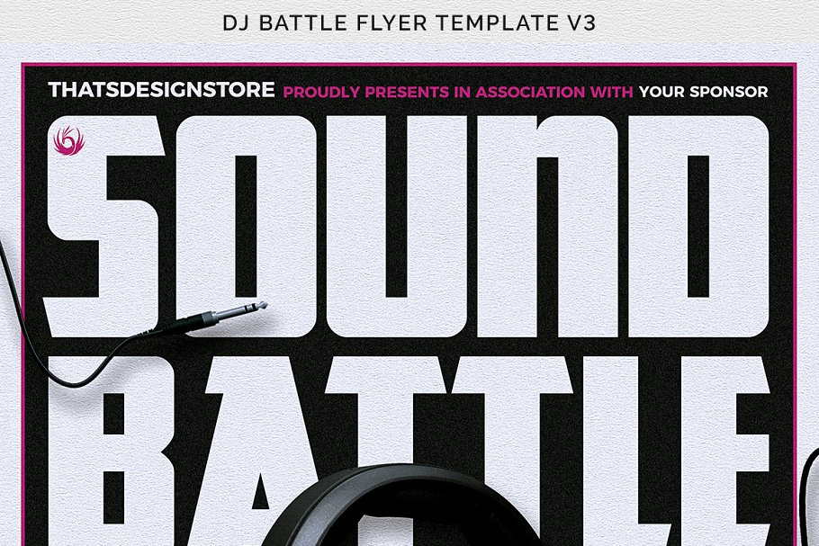DJ对决海报模板3 DJ Battle Flyer #132