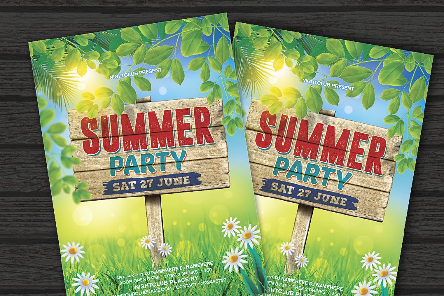 夏天派对海报模板 Summer Party Flyer #1